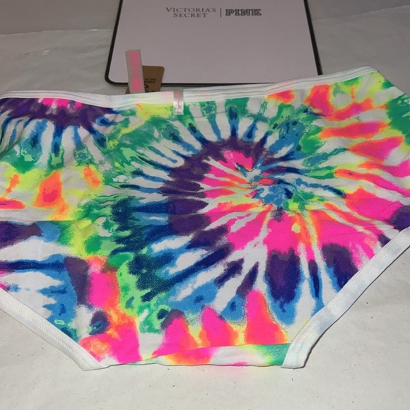 (M) UNISEX PINK Victoria's Secret Boyshort Panty Tie Dye - Picture 8 of 12